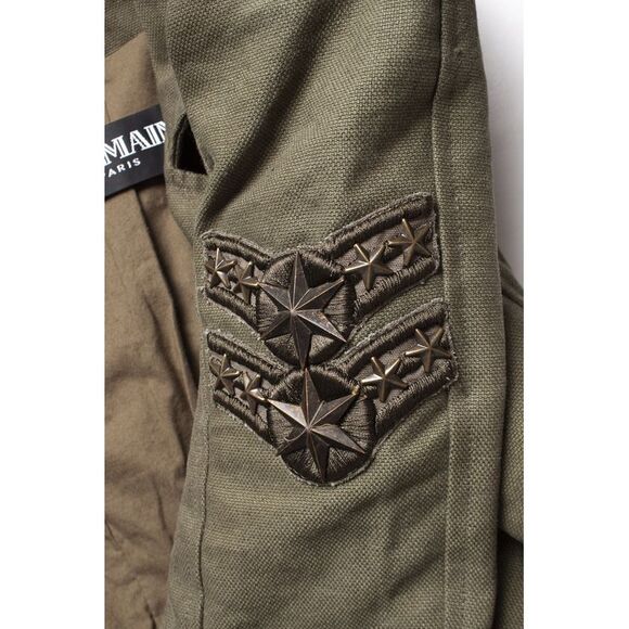 Balmain Army green biker jacket - Picture 5 of 6